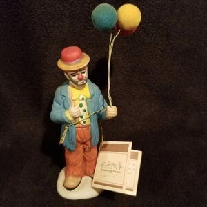 Emmet Kelly Jr EKJ Flambro Clown Hobo Balloons Vintage Handpainted Porcelain